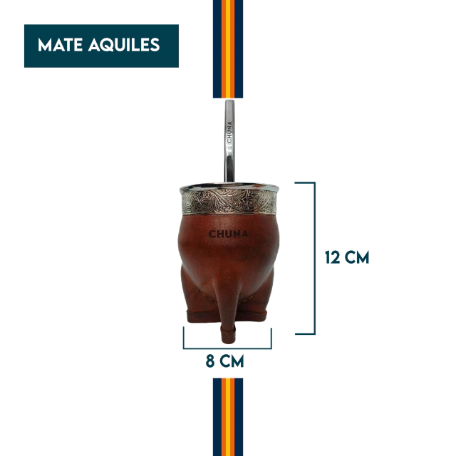 Mate Aquiles Imperial acero inoxidable y cuero